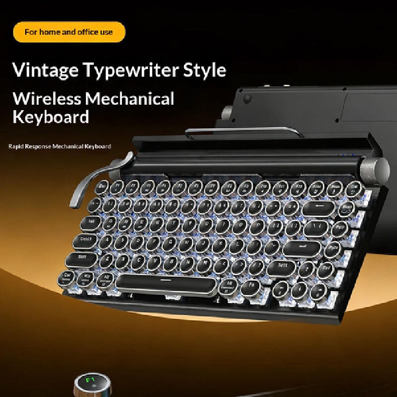 Gaming Keyboard Not Typing - Kabellose mechanische Tastatur, Retro-Schreibmaschinen-Stil, Dual-Modus BT/USB-C,