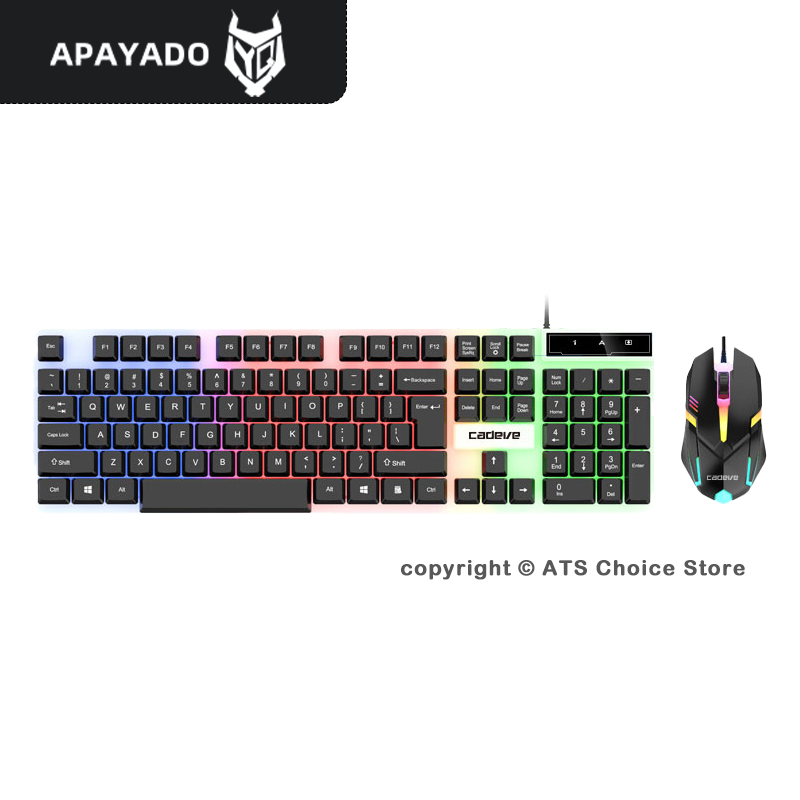 Gaming Keyboard Mouse Combo - APAYADO LDK9122 Gaming-Tastatur-Maus-Set 104 Tasten USB-Kabelgebunden