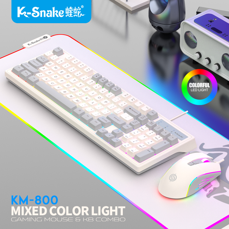 Gaming Keyboard Mouse Combo - KM-800 Gaming-Tastatur-Maus-Kombination, 98 Tasten, RGB-LED-Hintergrundbeleuchtung, kabelgebundenes