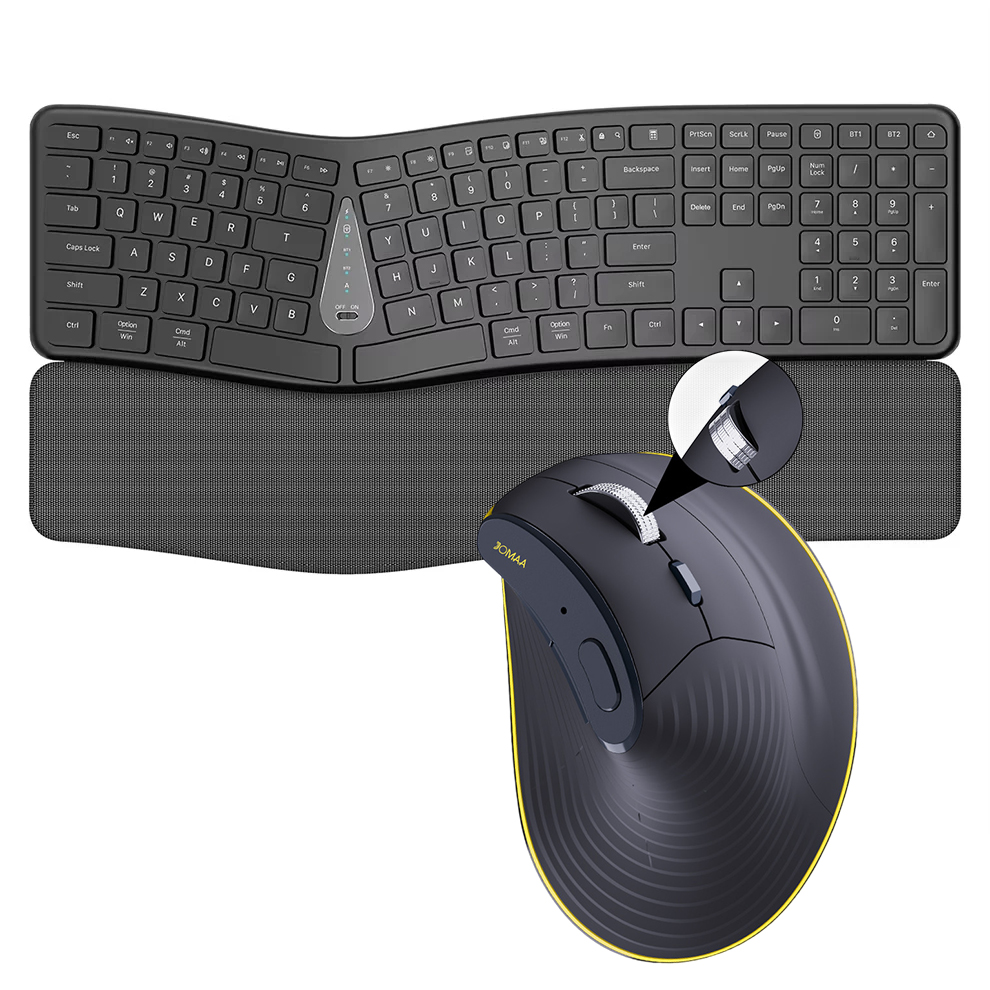 Gaming Keyboard Mouse Combo - 2,4 G kabellose Tastatur-Maus-Kombination, komfortables natürliches