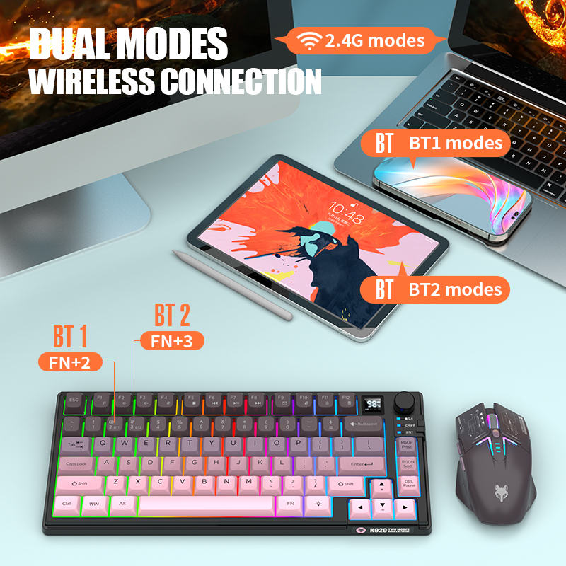 2,4-GHz-Dual-Mode-Bluetooth-Ga – Gaming Keyboard Mouse Combo Bewertung und Preis
