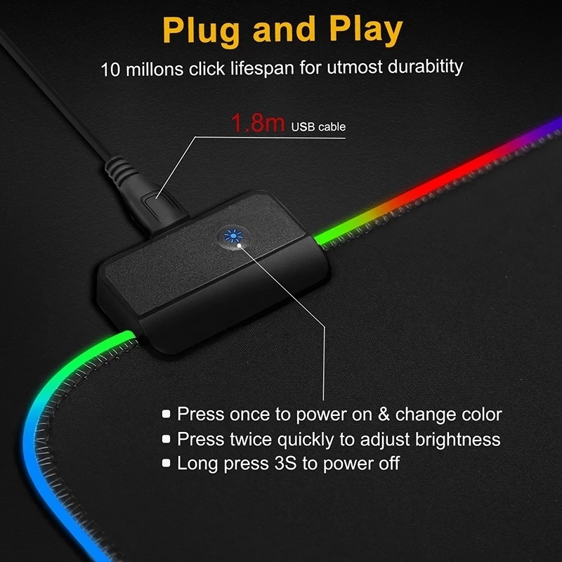LED-Licht-Mauspad, RGB-Tastatu – Gaming Keyboard No Rgb Bewertung und Preis