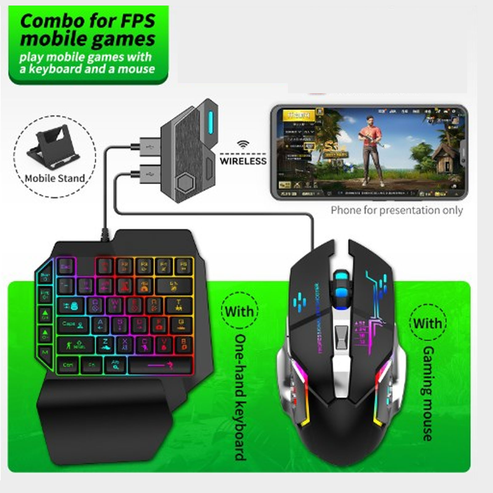 Handy-Spiel-Kombinationspaket, – Gaming Keyboard Mouse Combo Bewertung und Preis