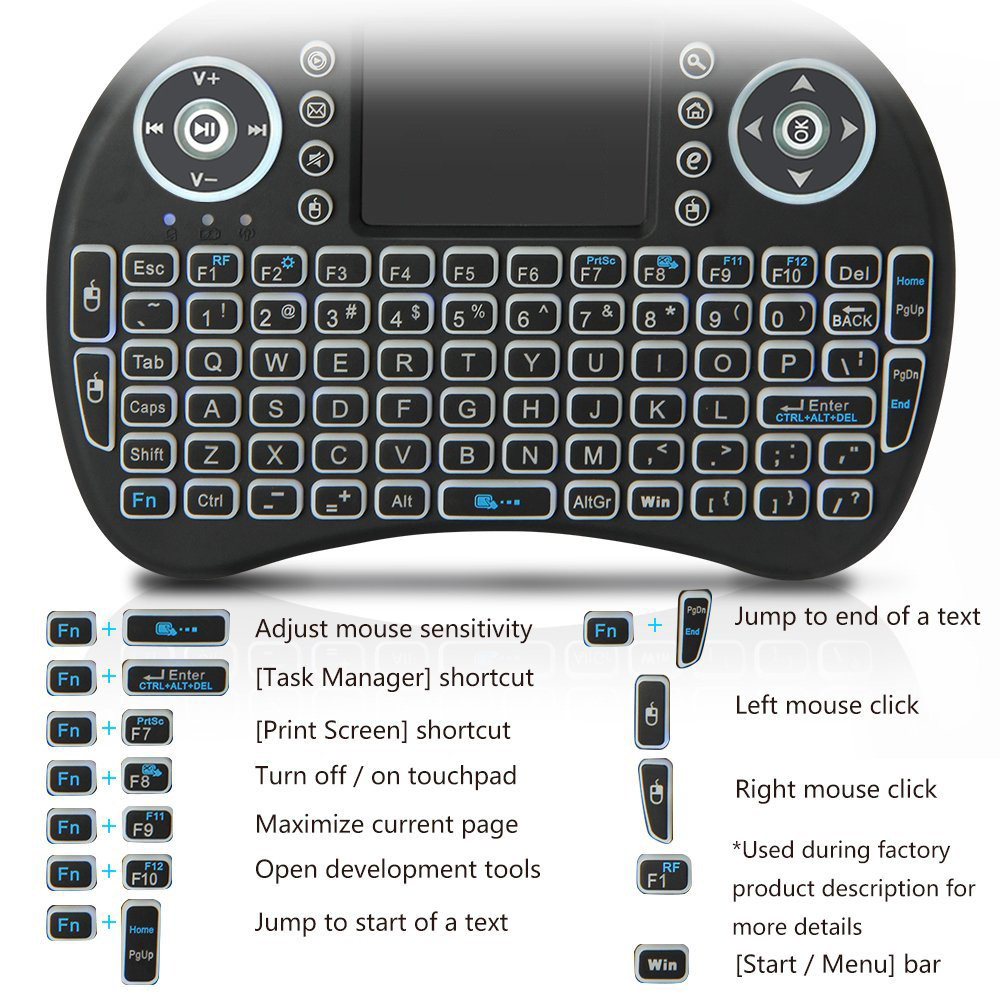 Mini-Funktastatur mit Hintergr – Gaming Keyboard Mouse Combo Bewertung und Preis