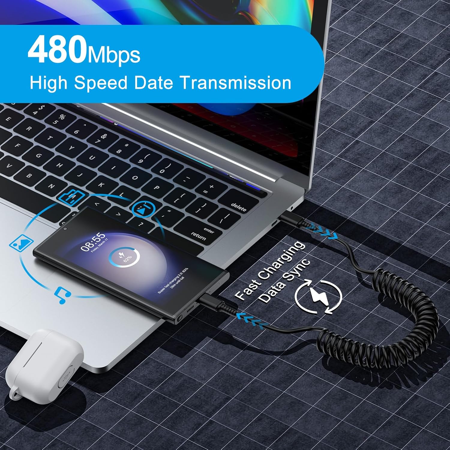 Android Auto USB C auf USB C K – Coiled Usb Cable Bewertung und Preis